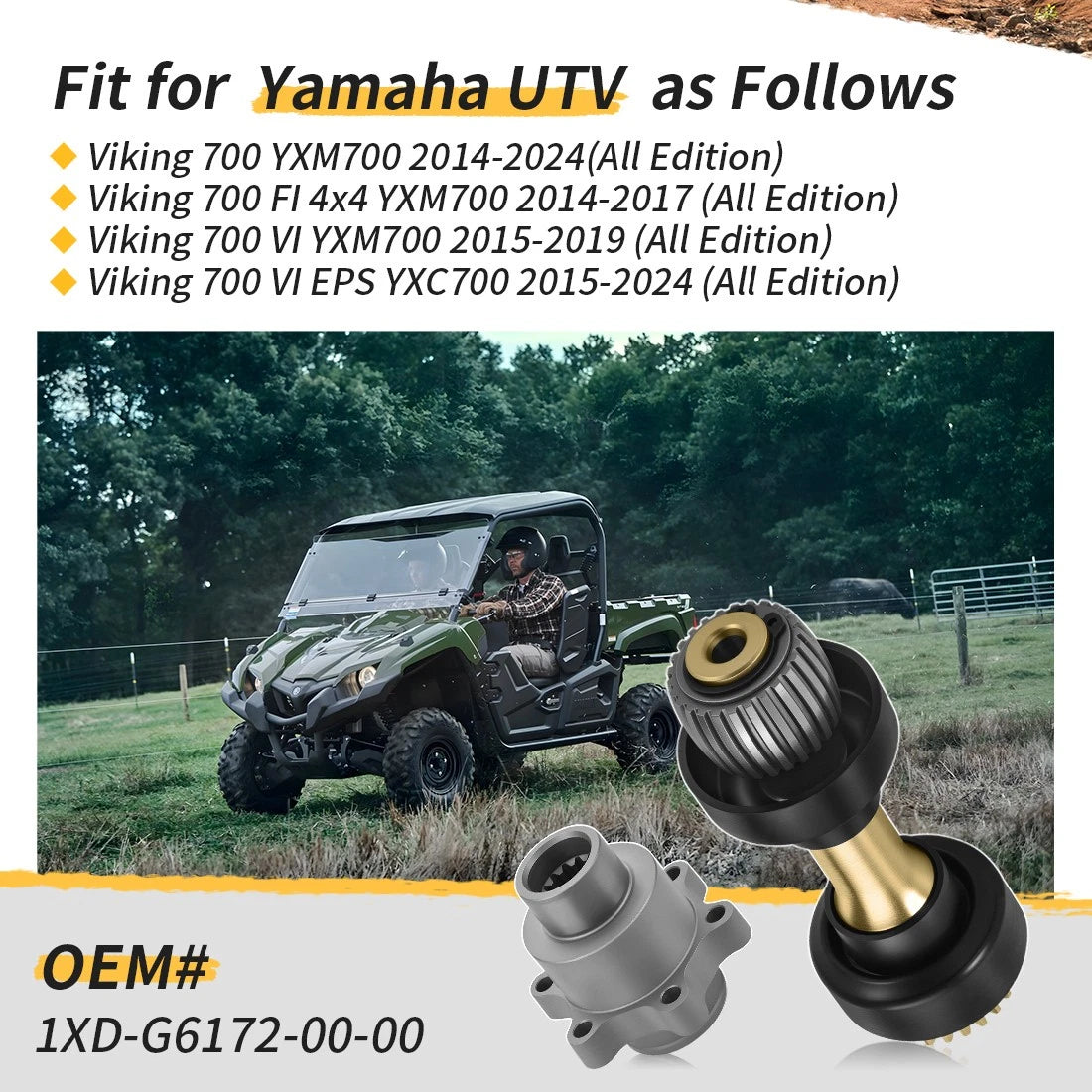 Shaft & Differential Coupler for Yamaha Viking YXM700 (2014–2024) 1XD-G6172-00-00