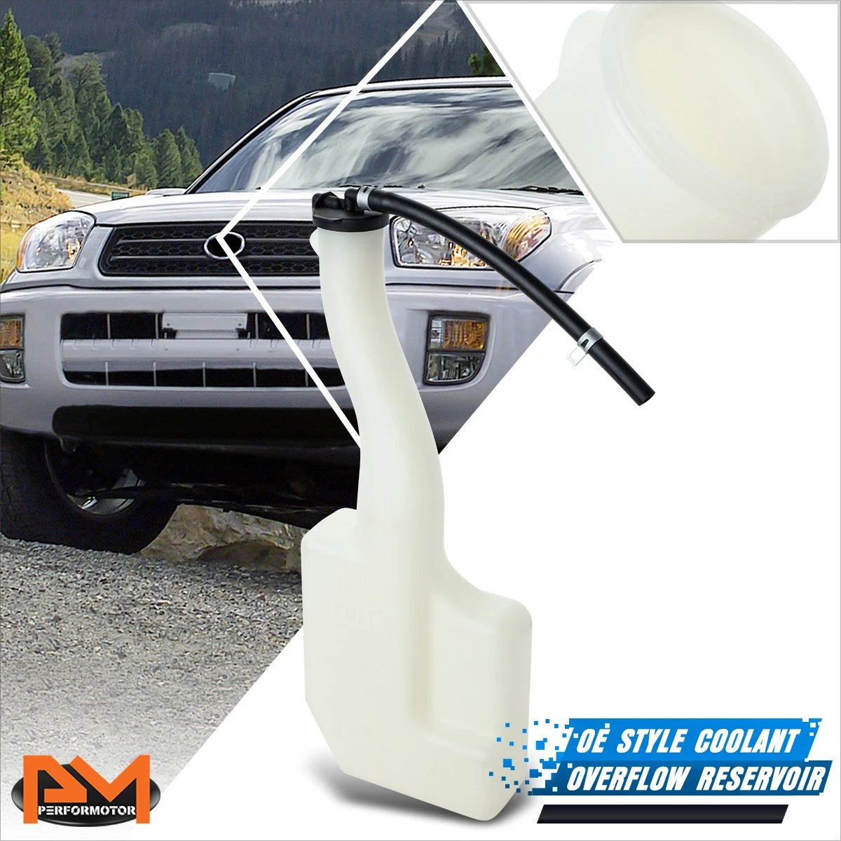 Coolant Fluid Reservoir Overflow Bottle + Cap + Hose for Toyota RAV4 (2001–2005)