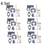 Set of 6 Carburetor Repair Kits for Briggs & Stratton 394989, 243431, 243432, 243434, 243436