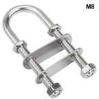 Set of 4 Marine Grade U Bolts M8 for Boats (Heavy Load Capacity)