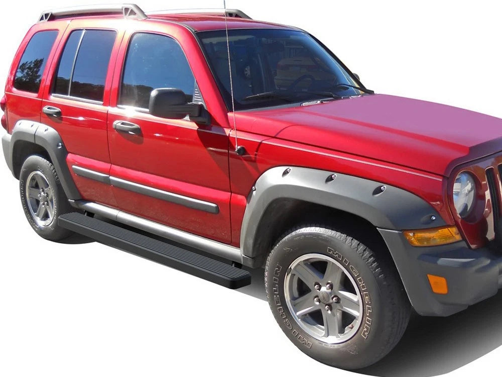 iBoard Running Boards for Jeep Liberty (2002-2007) - 5 Inch Matte Black