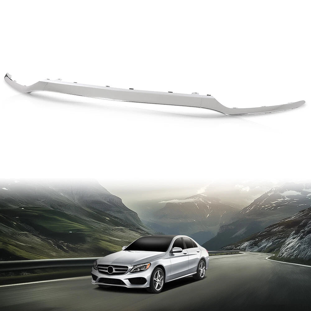Set of 3 Chrome Front Bumper Lower Lip Molding Trim for Mercedes Benz W205