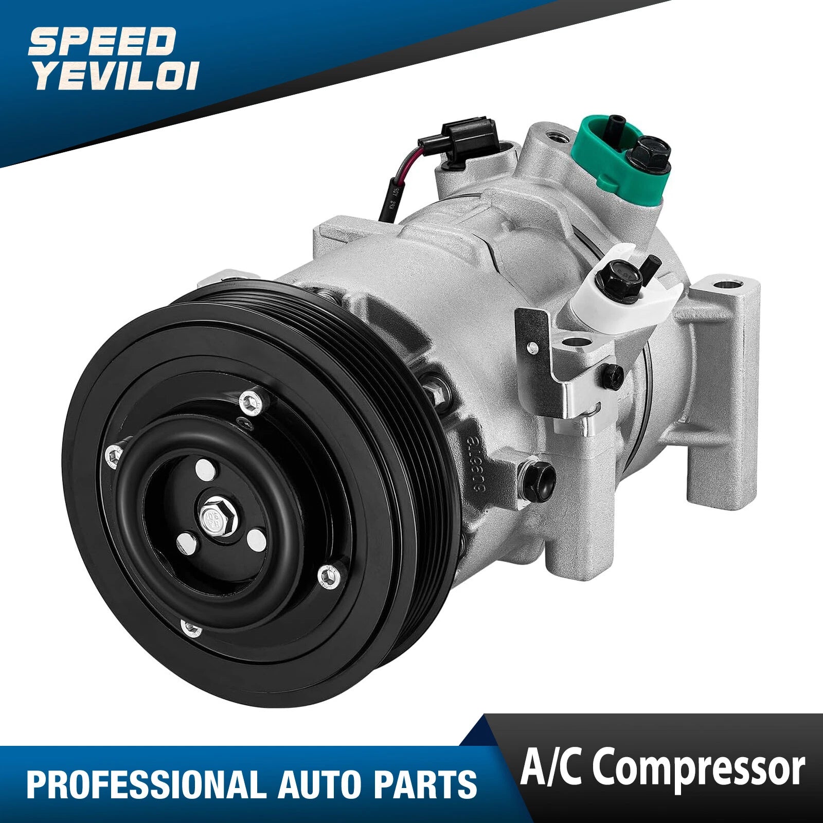 A/C Compressor with Clutch for Hyundai Accent Kia Rio (2012–2017) L4 1.6L