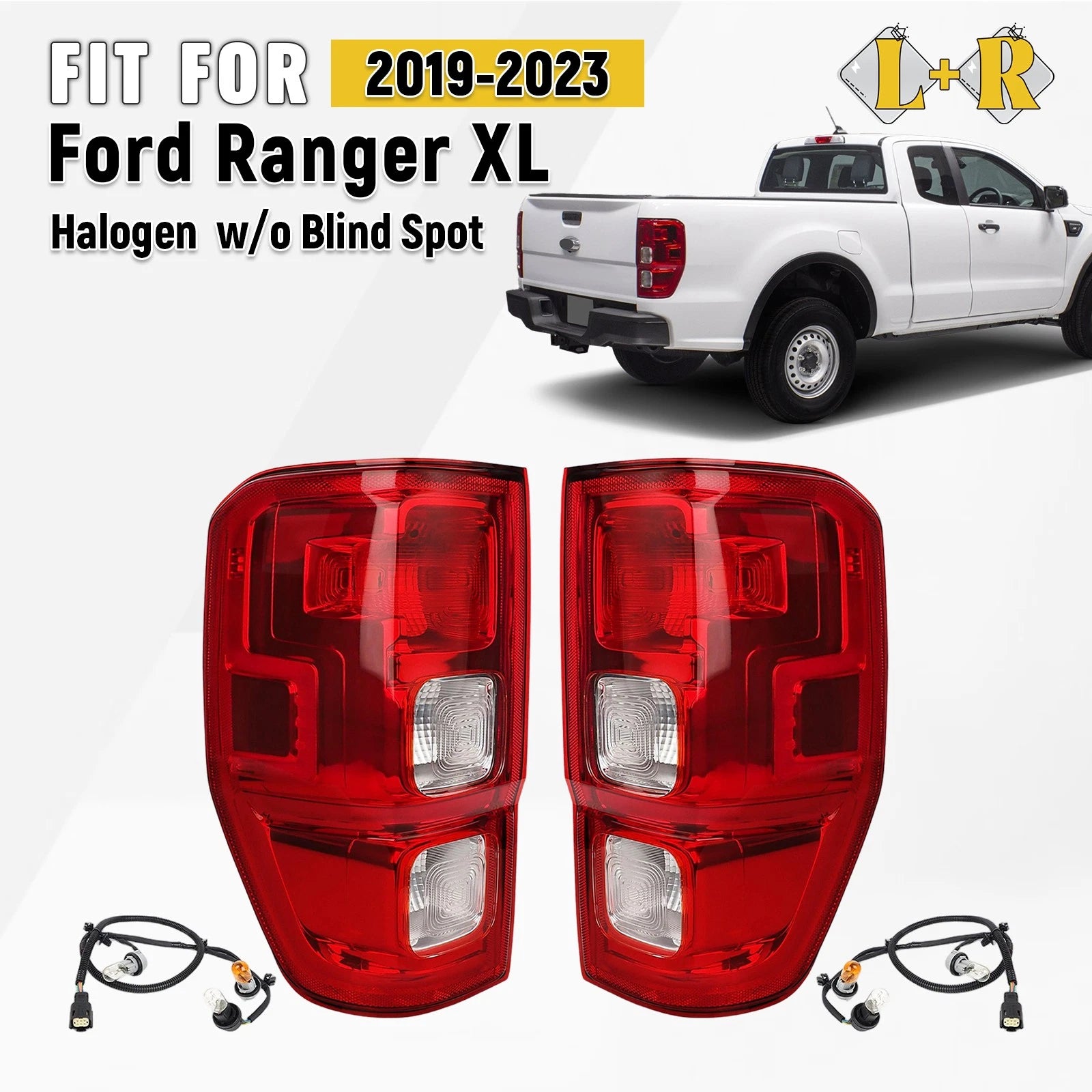 Set of 2 Halogen Tail Light Lamps for Ford Ranger XL (2019–2023)