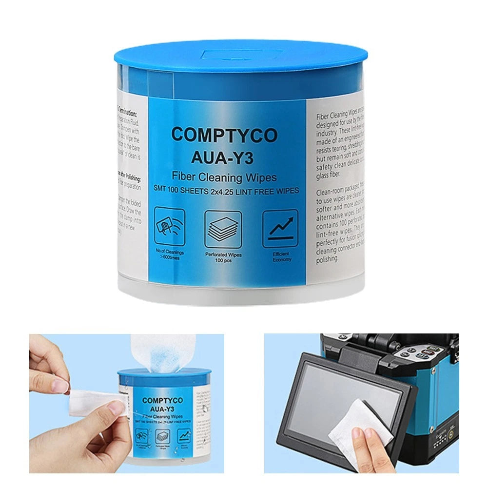 Set of 600 Fiber Optic Dust Cleaning Wipes for Various Applications