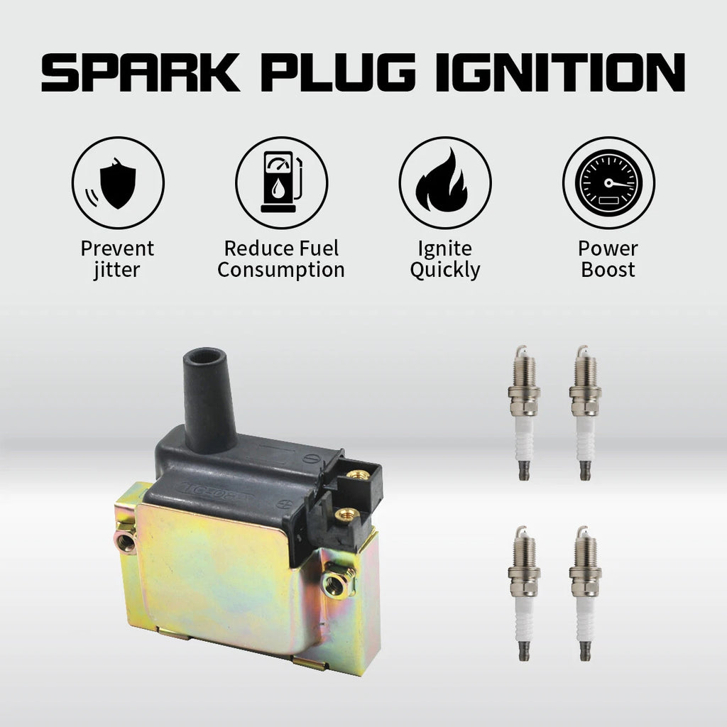 Ignition Coil + Spark Plugs for Acura Integra Accord Civic CR-V (1990–2002) UF89