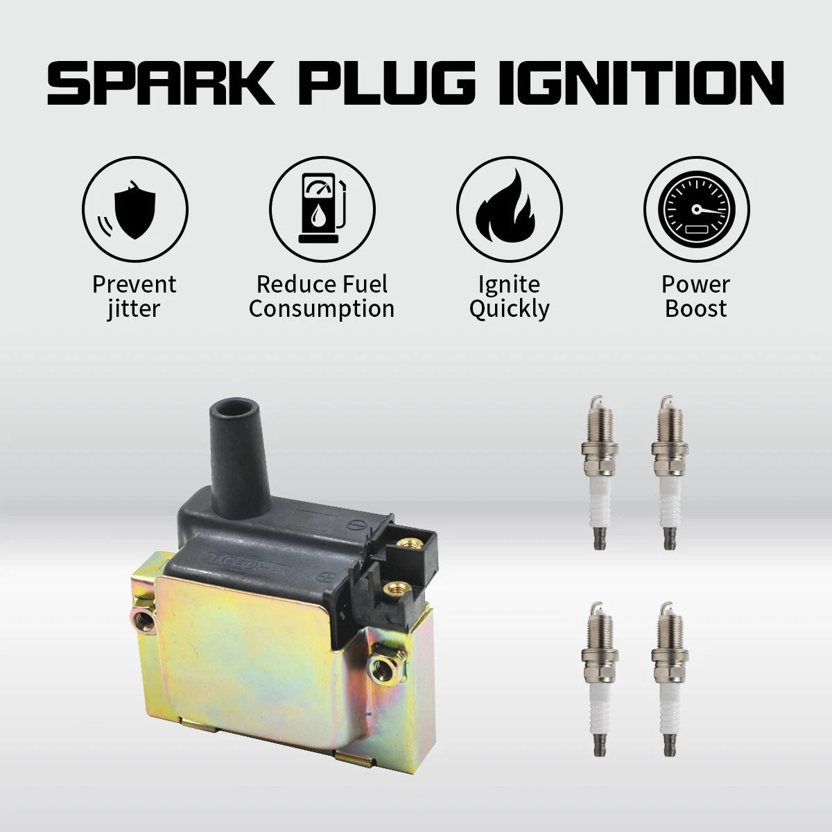 Ignition Coil + Spark Plugs for Acura Integra Accord Civic CR-V (1990–2002) UF89