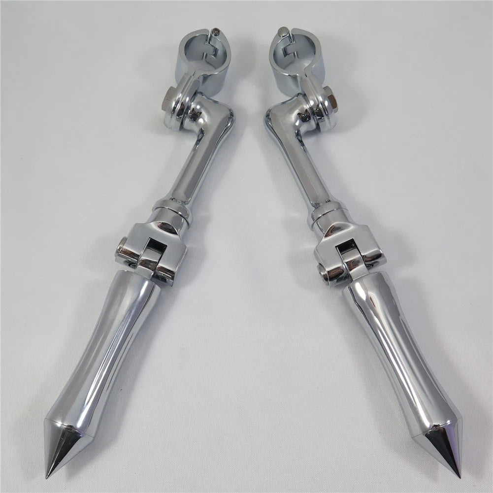 Chrome Stick Foot Peg for Honda Yamaha Suzuki Kawasaki (1.5")