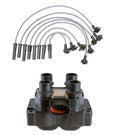 Set of 4 Denso Ignition Coils & Spark Plug Wires for Ford Mustang (2015–2023)