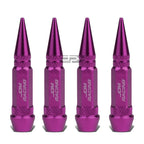 Set of 4 Purple 60mm Universal Tire Rim Air Valve Dust Covers Spike Caps