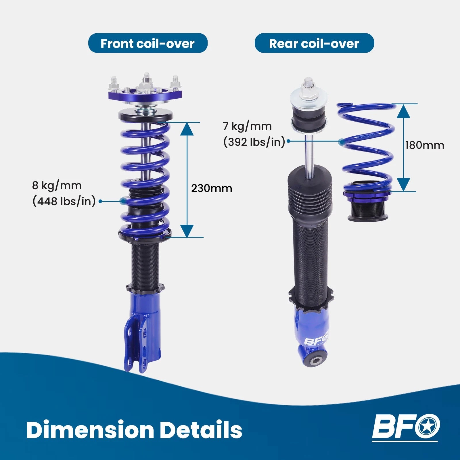 Coilovers Shocks for Ford Mustang (1999–2004) Adjustable Height Suspension Kit