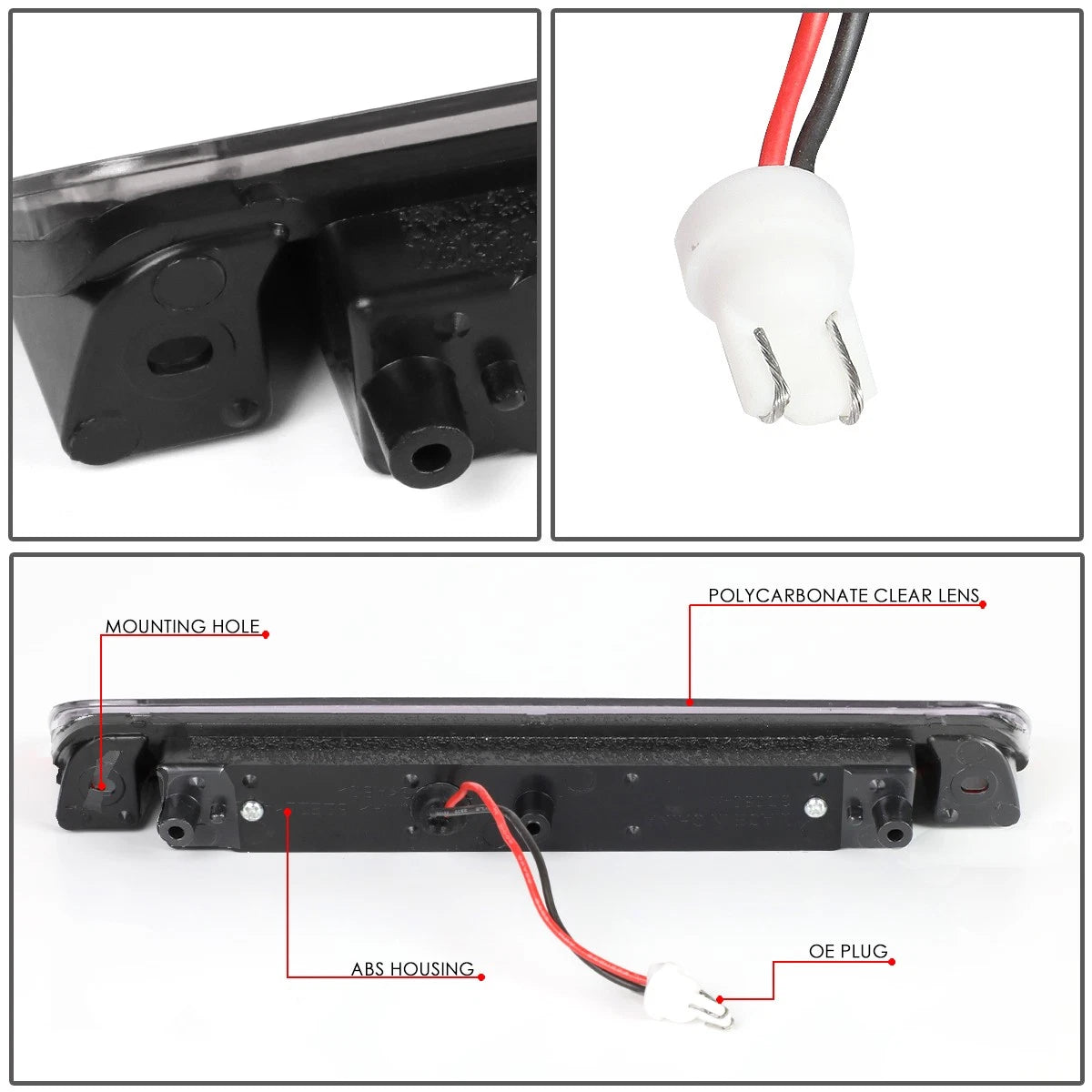 Full LED High Mount Third Tail Brake Light for Honda Ridgeline (2006–2014)