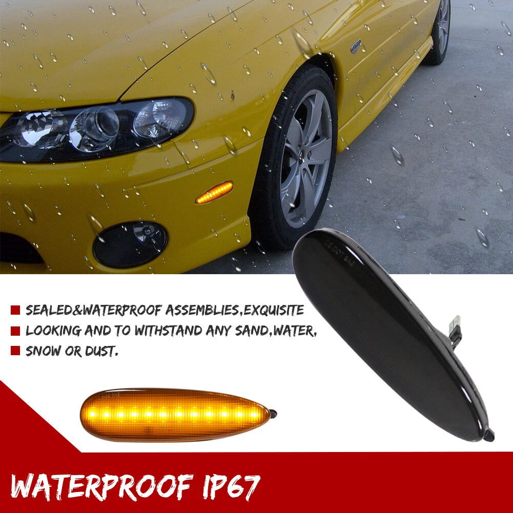Smoked Lens Amber LED Side Marker Lights for Pontiac GTO (2004–2006)