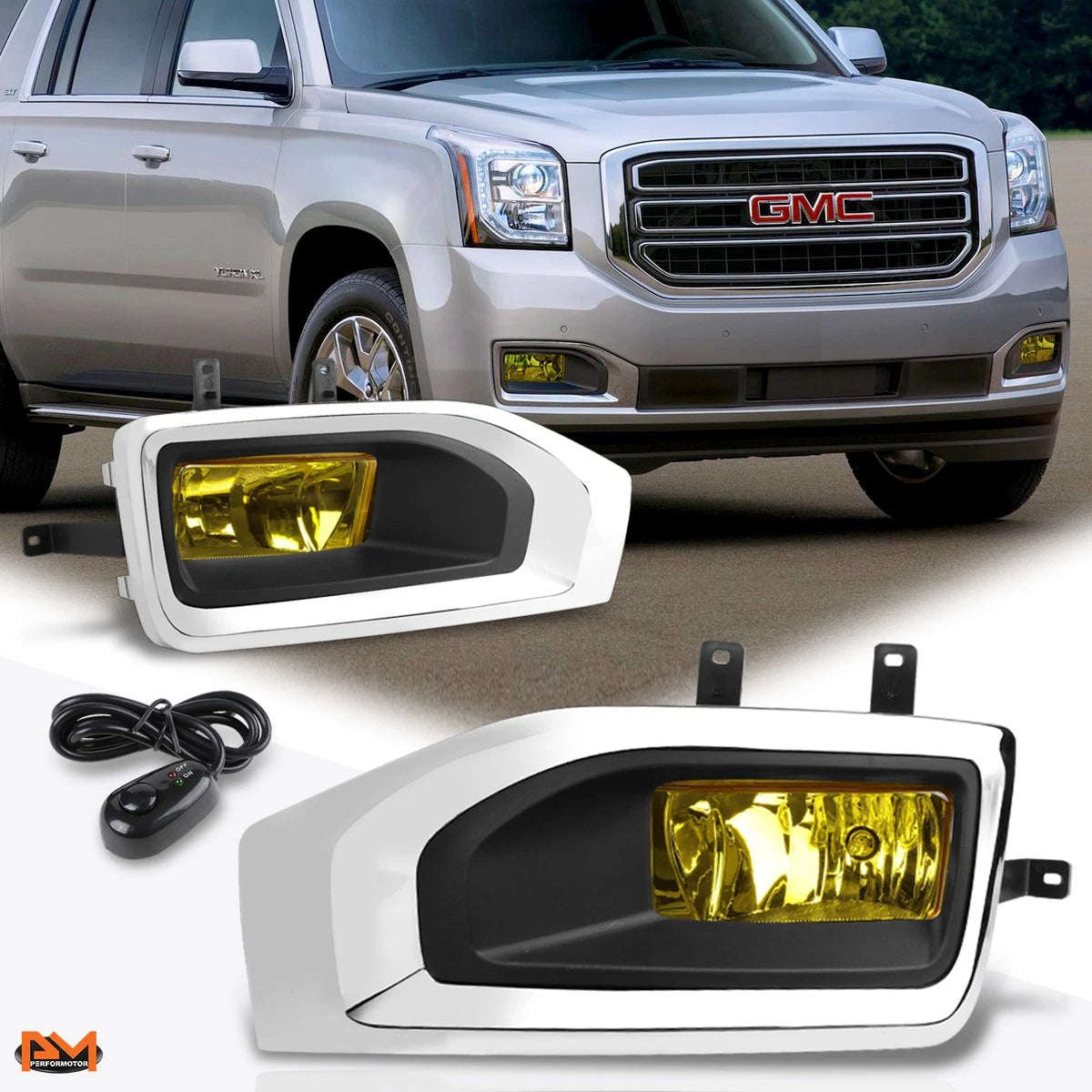 Amber Lens Front Bumper Fog Lights for GMC Yukon XL (2015–2018)