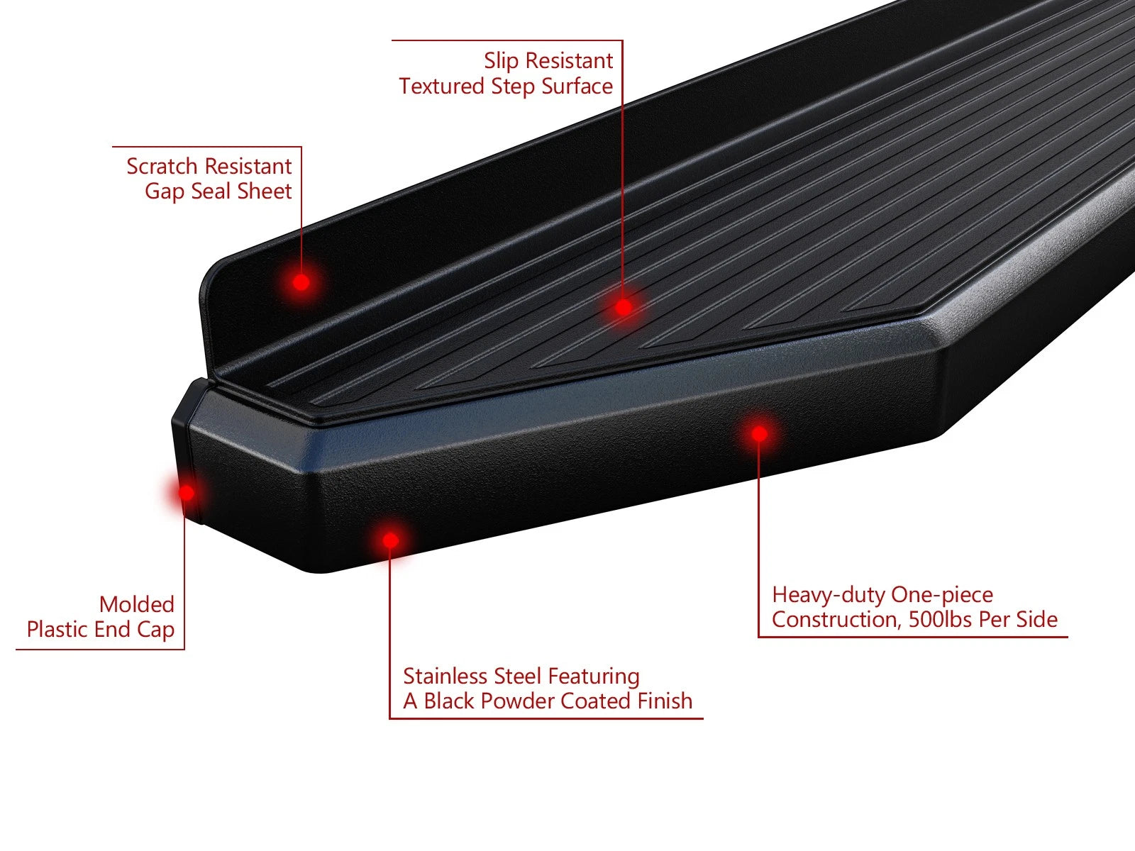 Running Boards for Toyota Highlander (2008-2013) - Black Style