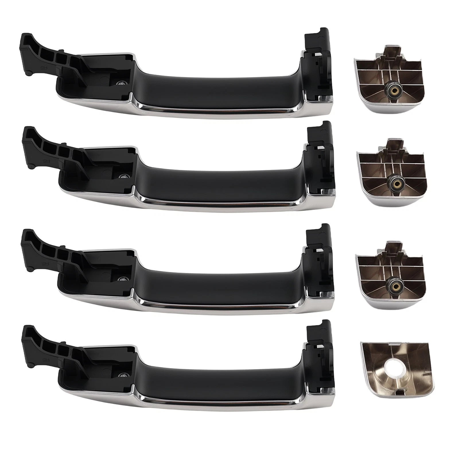 Door Handle Front Rear for Toyota Tundra 5.7L (2007–2019) Silver Plastic