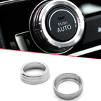 Anodized Silver AC Climate Control Ring Knob Covers for Honda Civic (2016–2021)