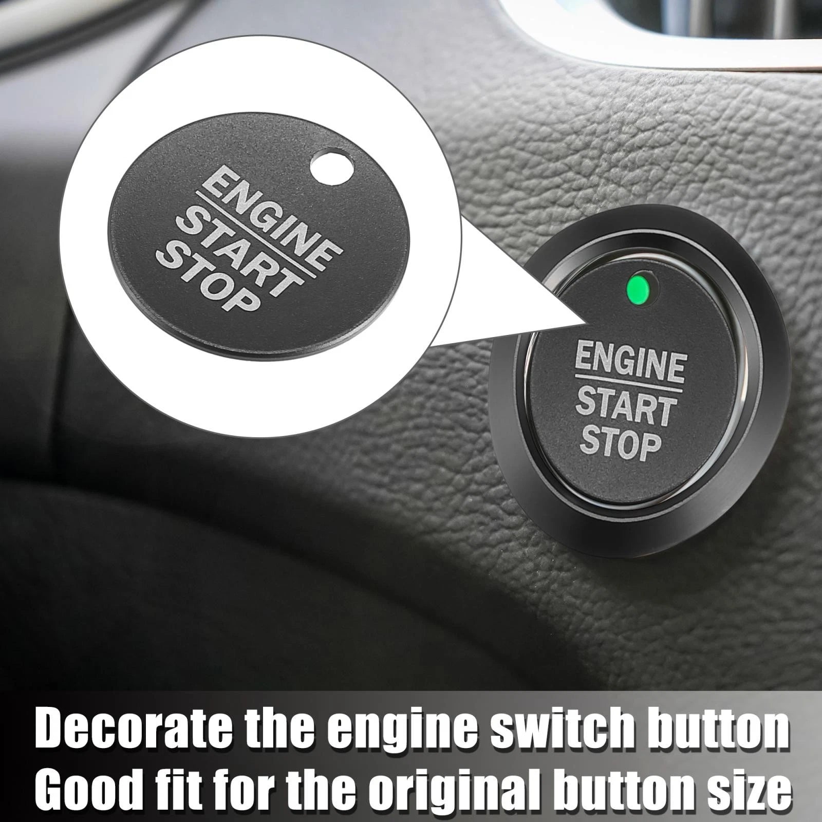 Start Stop Button Cover Sticker Kit for Ford F-150 (2016–2021) Black