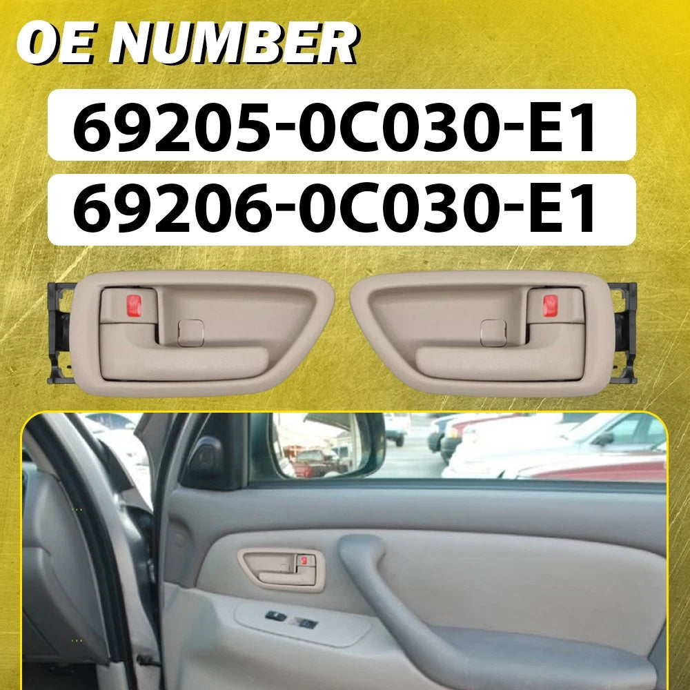 Set of 4 Inside Door Handles & Bezels for Toyota Sequoia Tundra