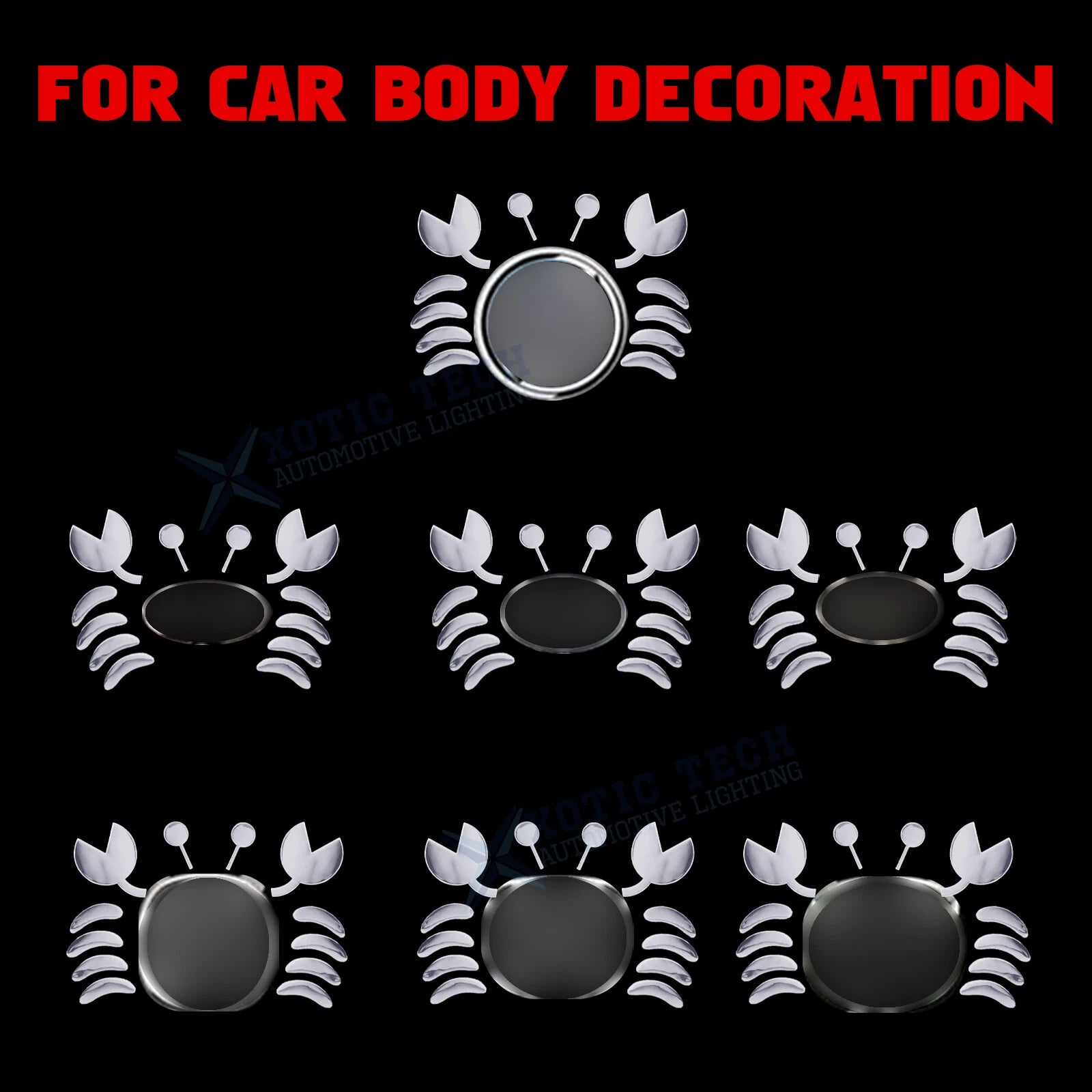 Personalized 3D Crab Style Car Logo Decal for Any Make Model (2015-2025)