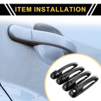 Set of 4 Car Door Handle Protectors for Dodge Ram 1500 (2002–2008) Glossy Black