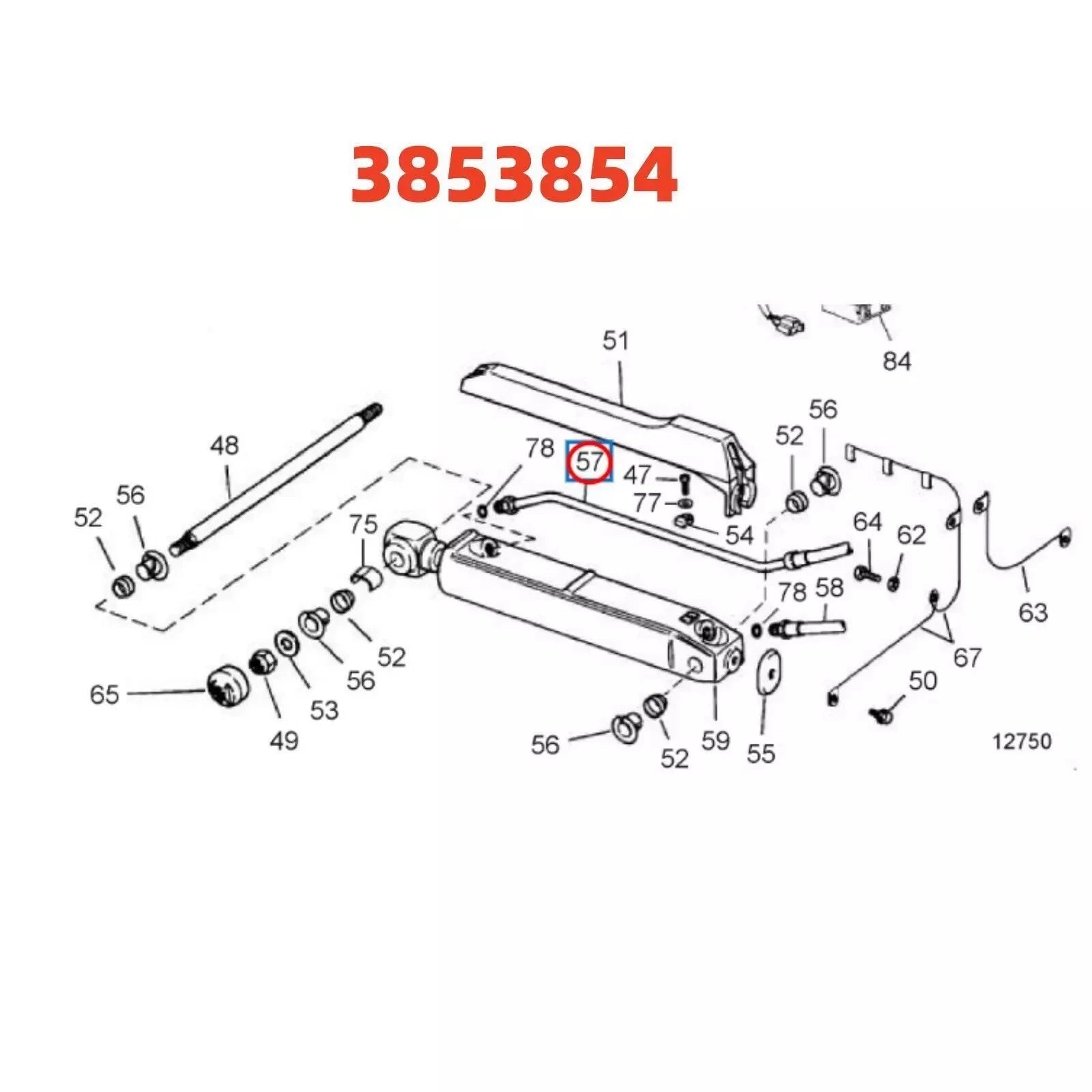 Manifold to Cylinder Power Trim Hose for OMC 983946 985614 (1980–1990)