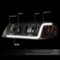 LED DRL Tube Headlights for Chevy Impala (2000–2005) - Smoked Amber Signal