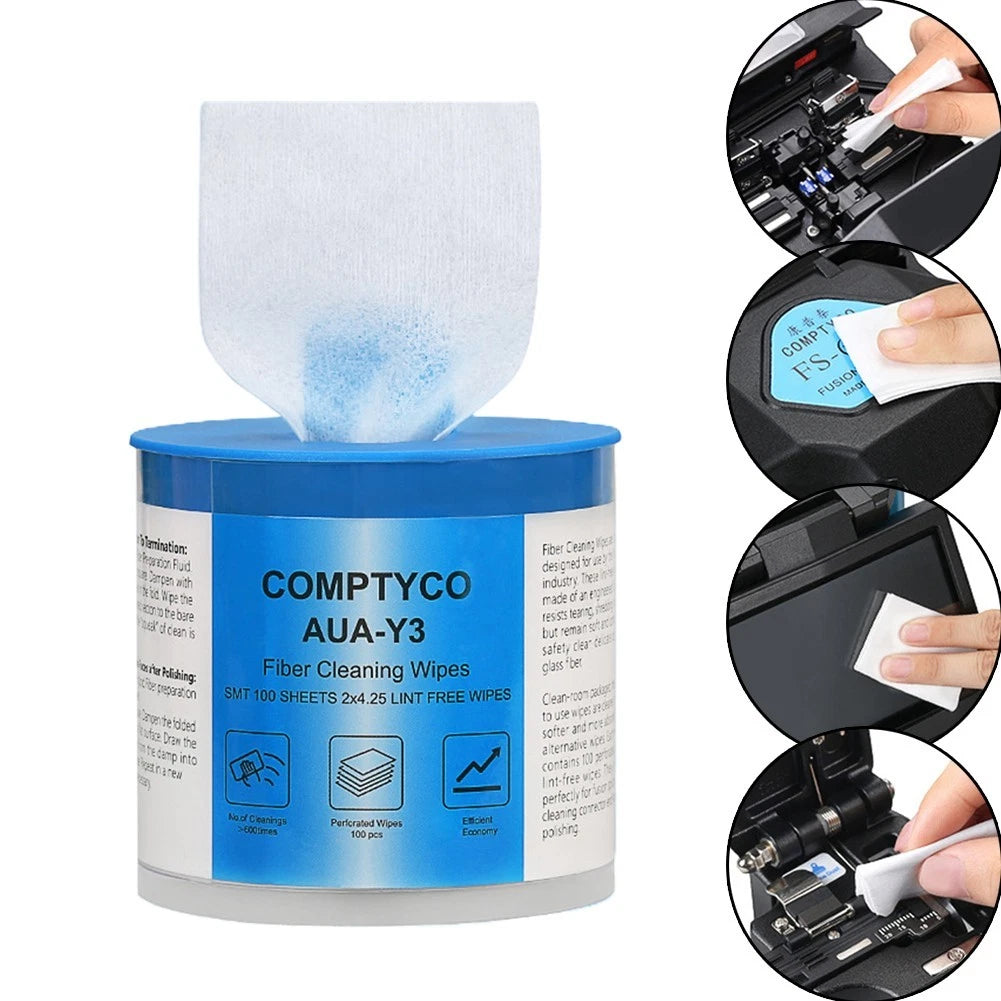 Set of 600 Fiber Optic Dust Cleaning Wipes for Various Applications