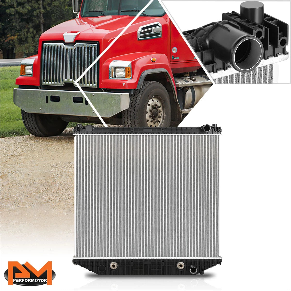 2-Row Radiator for Western Star 4700SF 4700SB/Sterling L7500 L8500 (2008–2017)