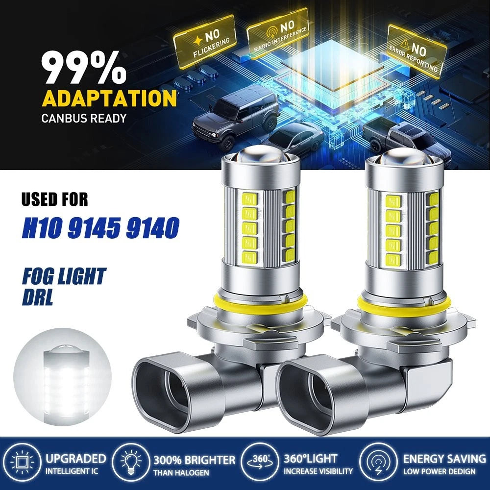 AUXITO 9145 9140 H10 LED Fog Light Bulbs for Ford F150 F250 F350 (2004–2021)