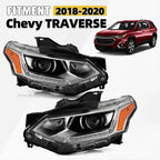 HID/Xenon Headlight Pair w/ LED DRL for Chevy Traverse (2018–2020)