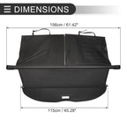 Retractable Cargo Cover for Honda Pilot (2016-2023) - Trunk Parcel Shelf Black