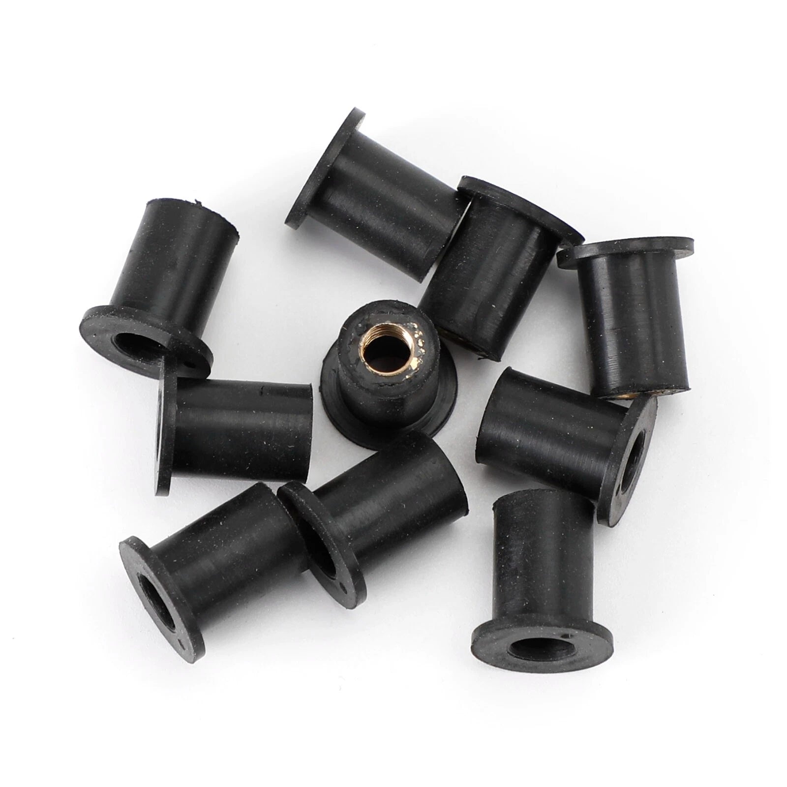 10X Screen & Fairing Rubber Well Nut M5 Brass Wellnuts for Motorcycle T9