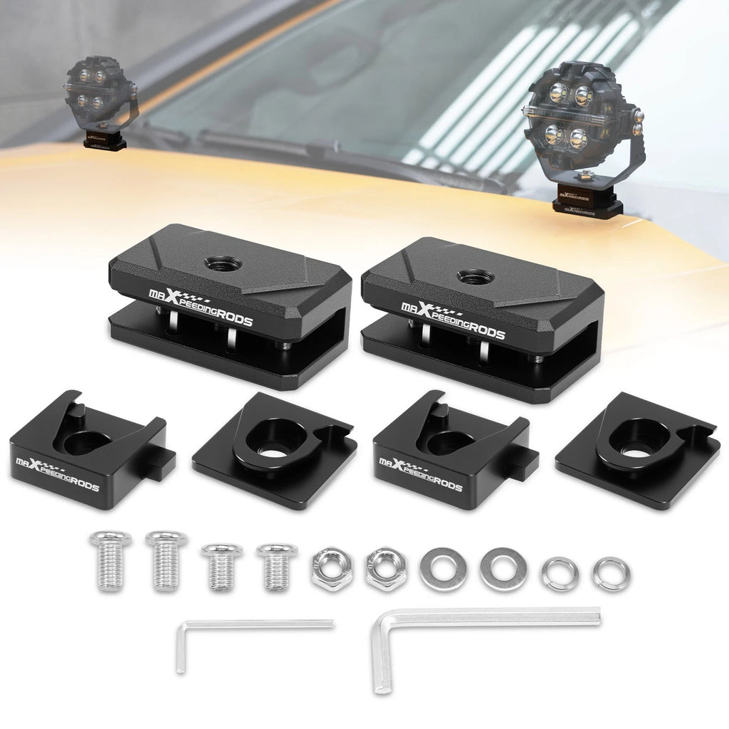 Hood LED Light Mount Brackets for Truck SUV Jeep (Universal)