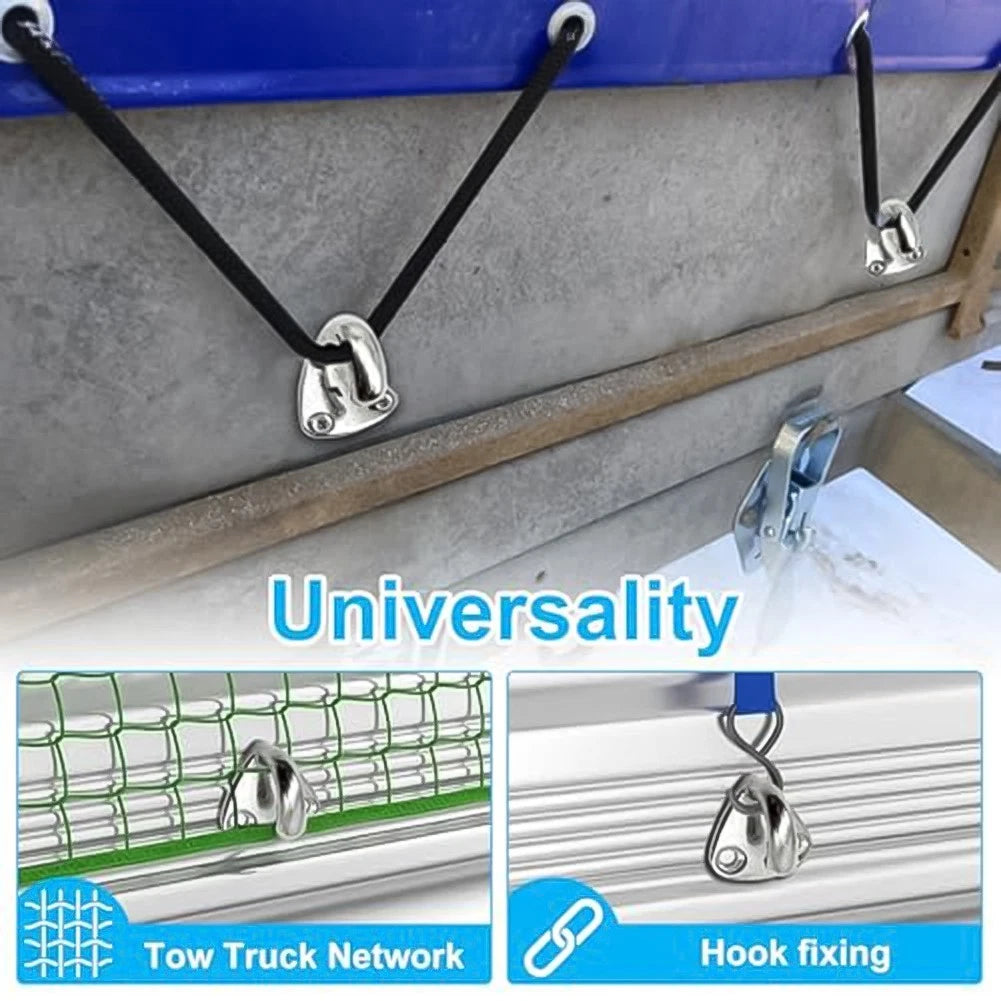 10X Stainless Steel Tarp Hooks for Trailers Boats RVs
