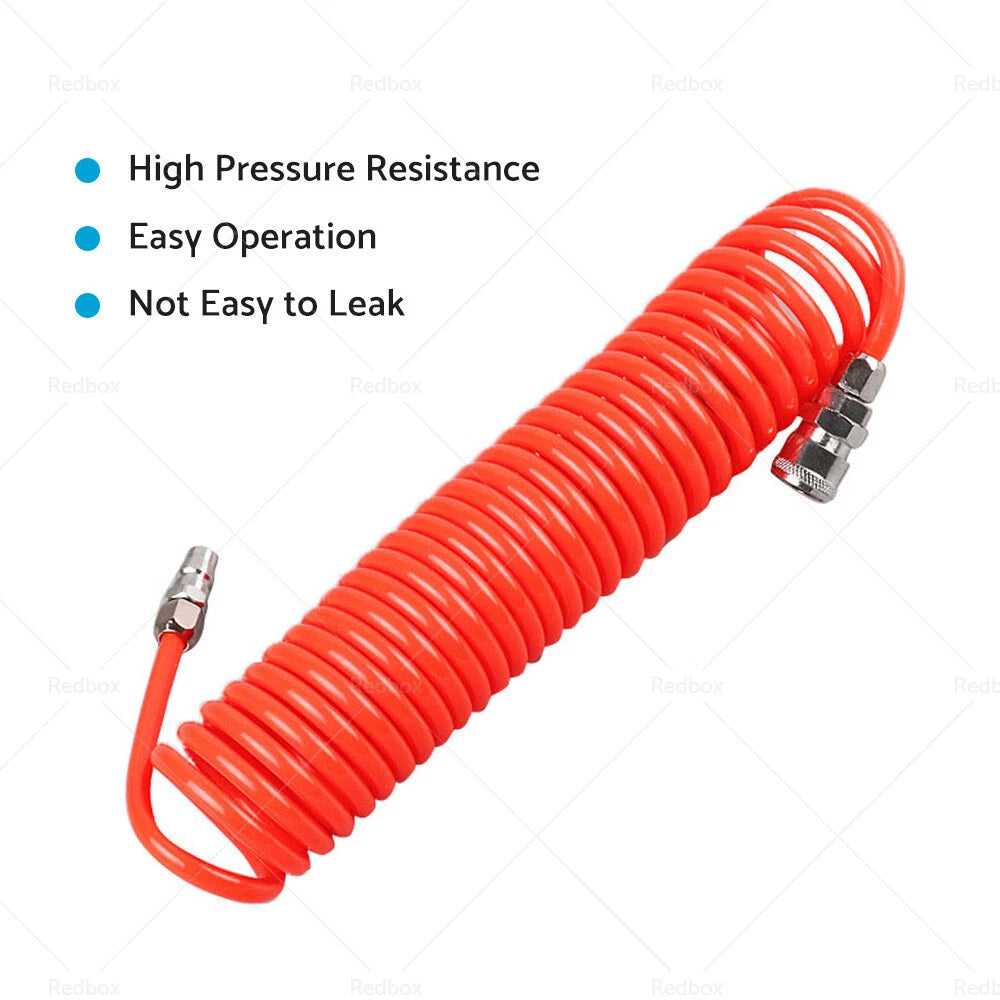 6m Coil Air Compressor Hose 5x8mm PU with Nitto Fittings for