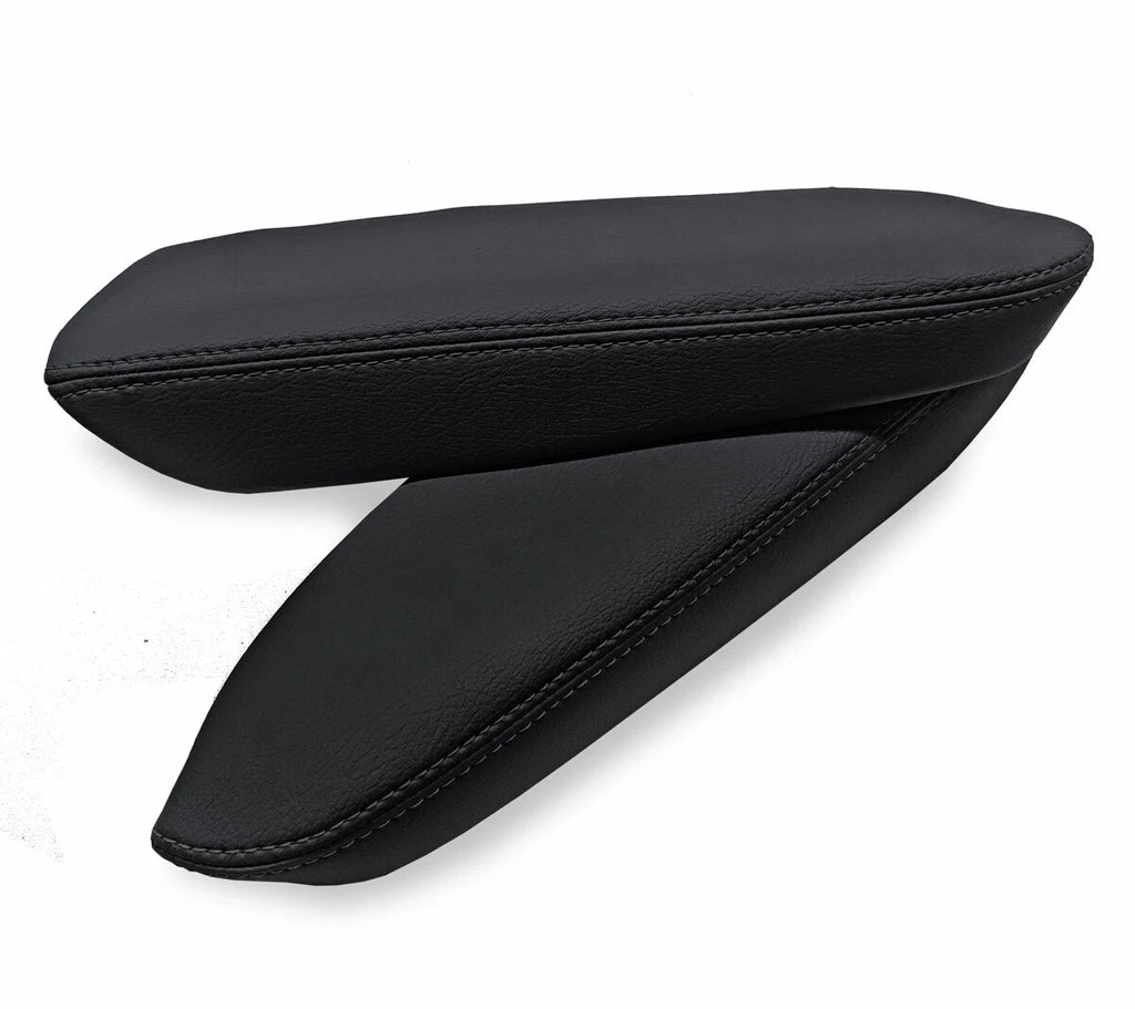 Set of 2 Front and Rear Door Armrest Covers for Acura TL (2004–2008) Black PVC Leather