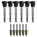 Set of 6 Ignition Coils & Spark Plugs for Audi Q5 3.2 V6 (2009–2017)