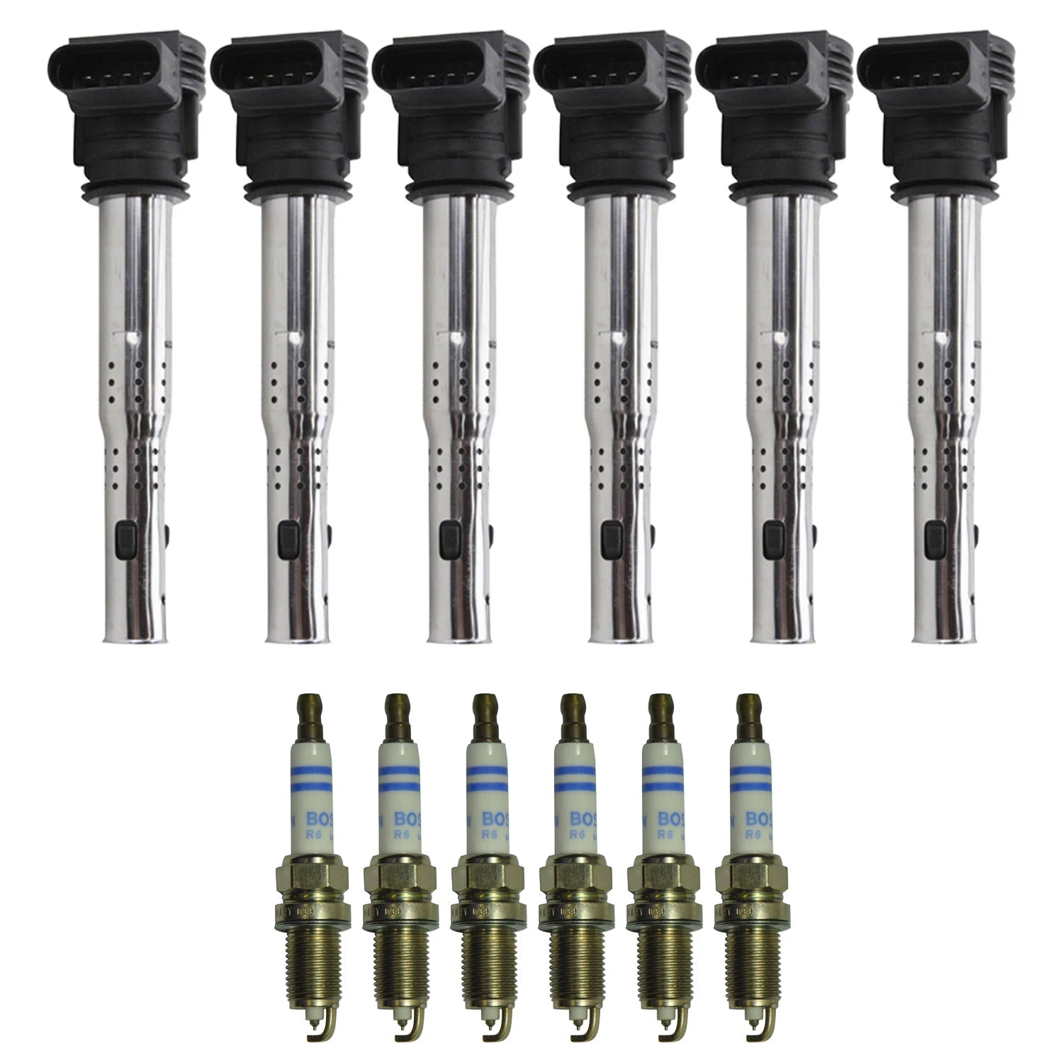 Set of 6 Ignition Coils & Spark Plugs for Audi Q5 3.2 V6 (2009–2017)