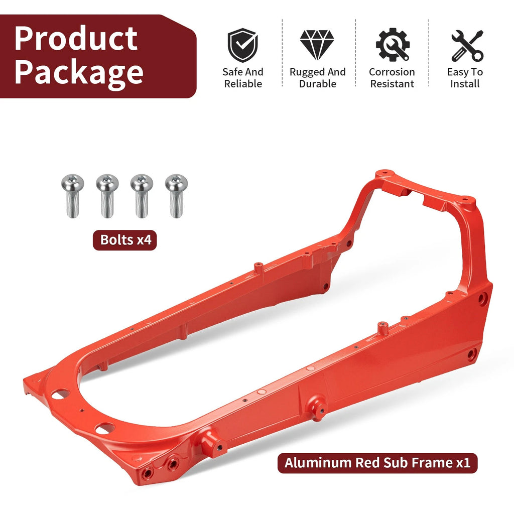 Aluminum Red Sub Frame & Bolts for Yamaha Raptor 700/700R (2006–2024)