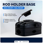 Fishing Rod Holder Rail Mount Base for Kayak (Spring Locking, Black)