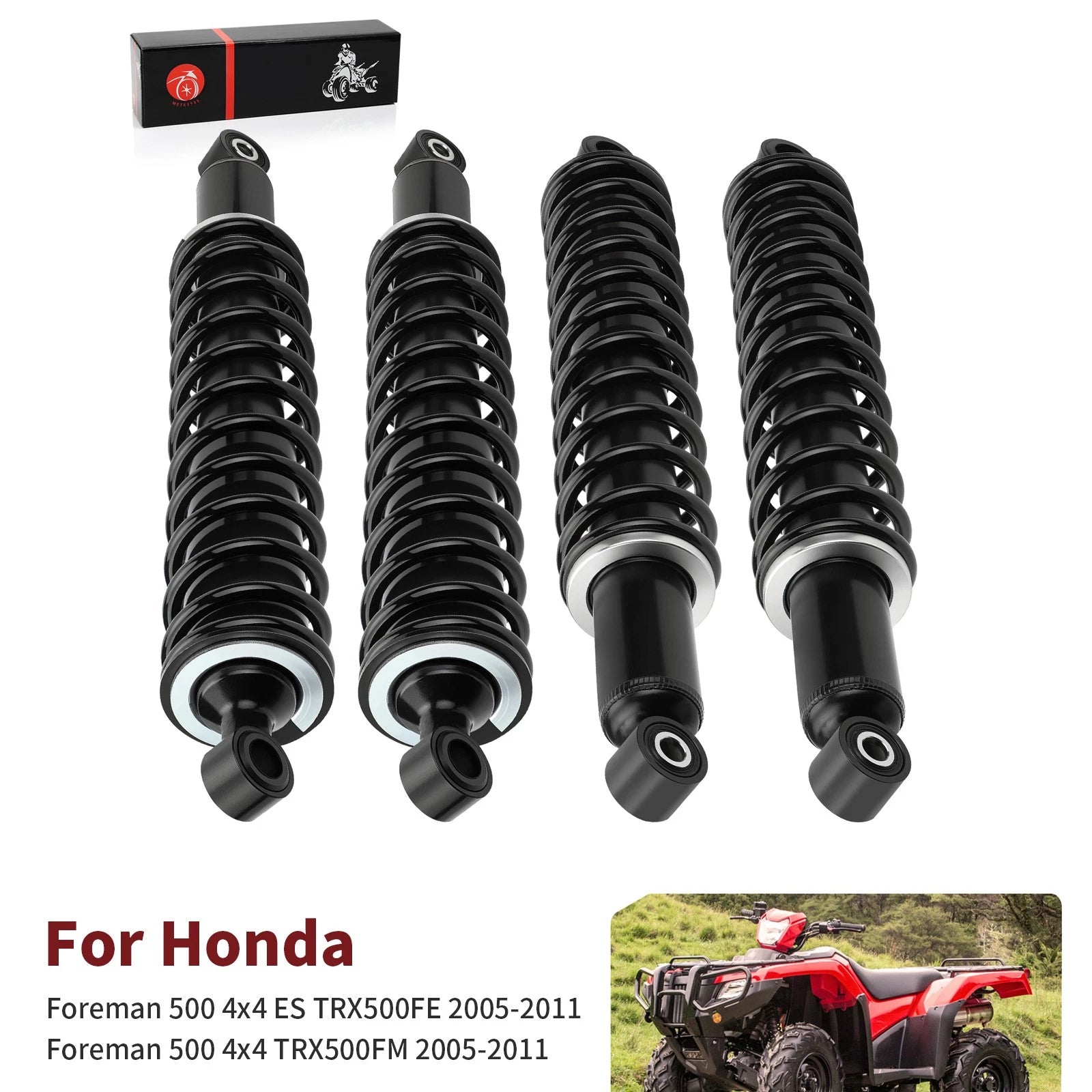 Front and Rear Shock Absorbers for Honda Foreman 500 TRX500FM TRX500FE (2005-2011)