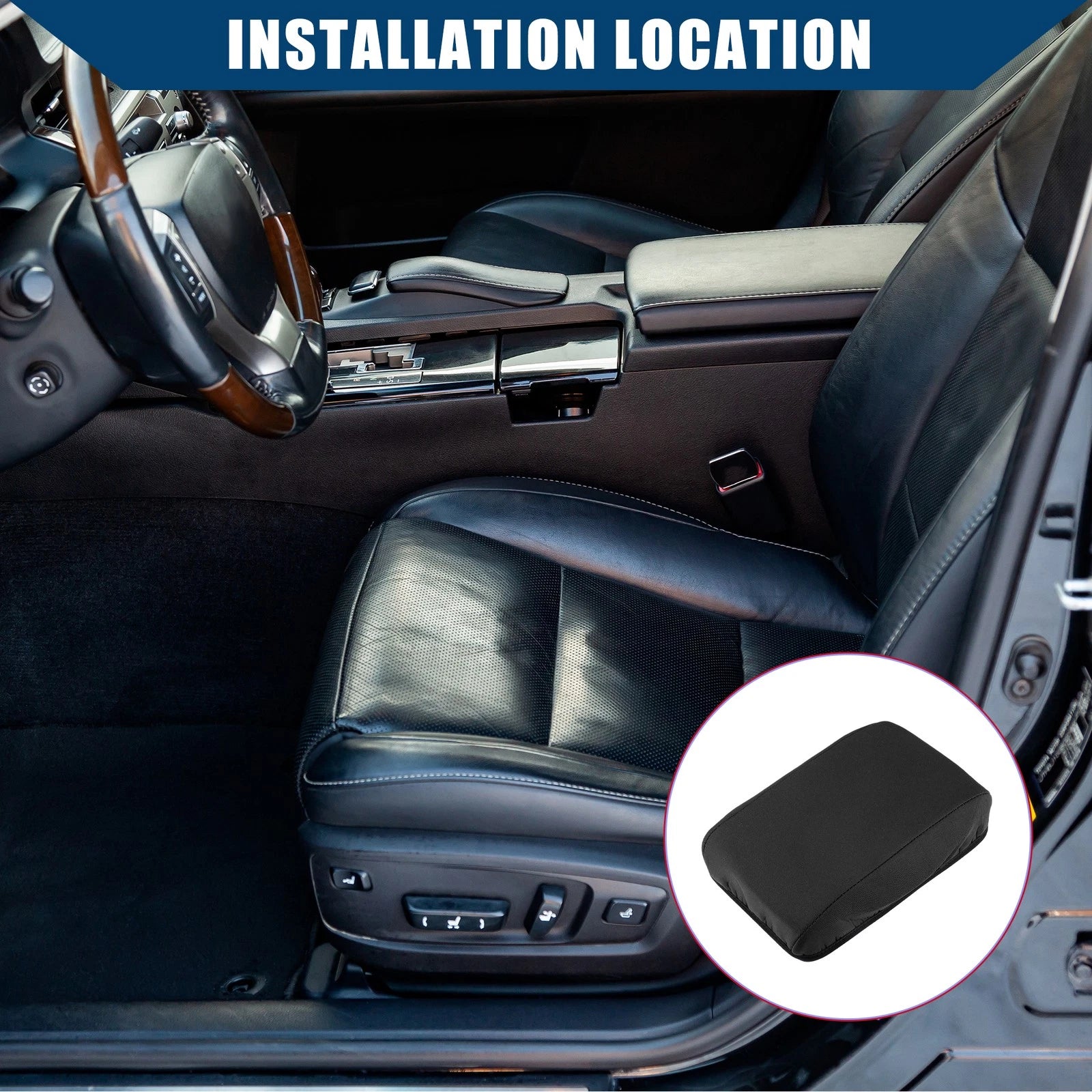 Center Console Armrest Cover for Ford Focus (2015–2018) Neoprene Black