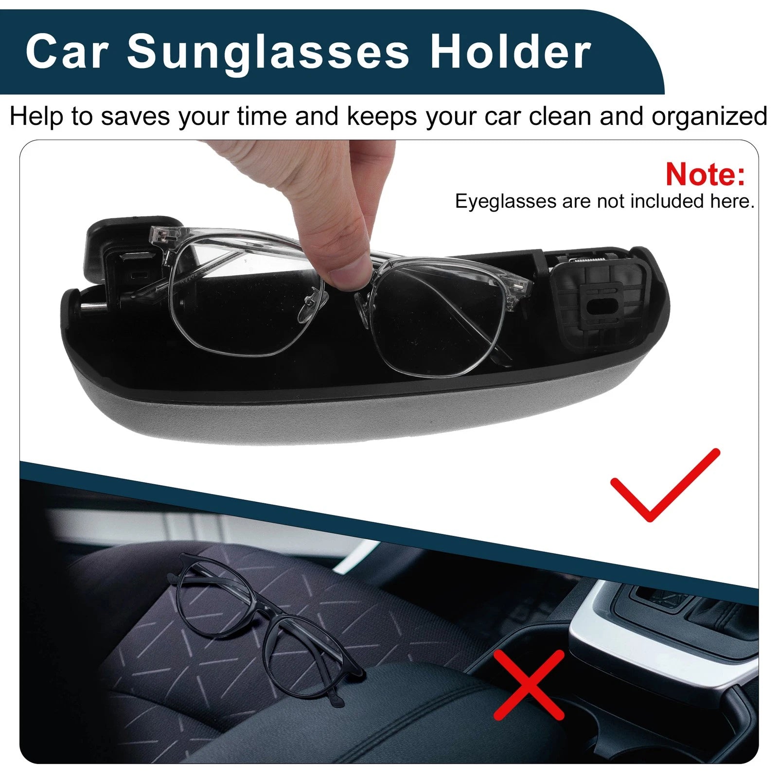 Sunglasses Case for Ford Everest (2015–2021) Eyeglasses Holder Black