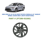 16" Hubcap Wheel Cover for Toyota Corolla (2020–2025) Gray PT280-02200