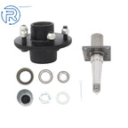 Set of 2 Trailer Hub Kit Flanged #84 Spindle & Bearing for 3500 lb Axle