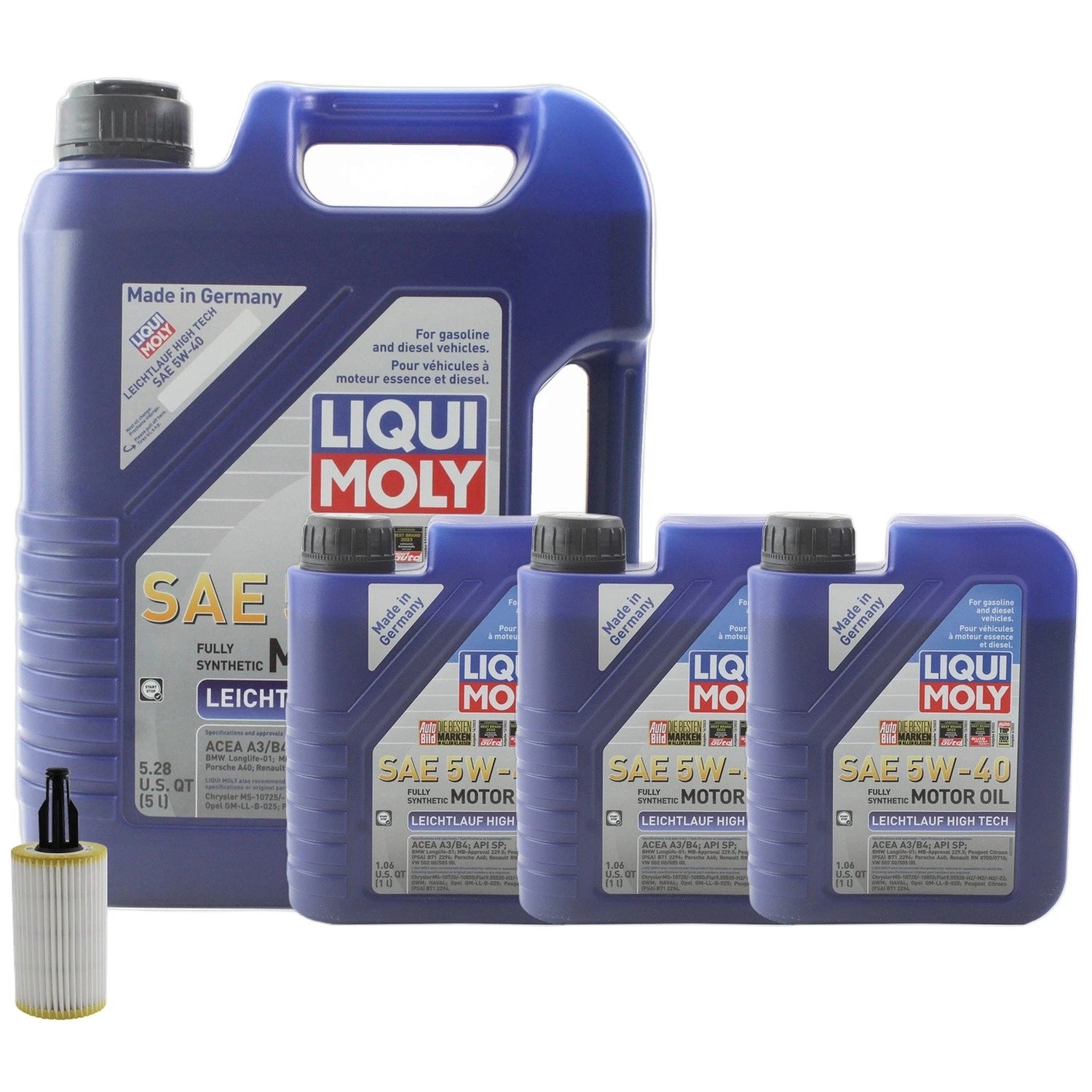 Engine Oil Change Kit for Mercedes-Benz W222 S550 (2014–2020) - 8L Liqui Moly 5W40