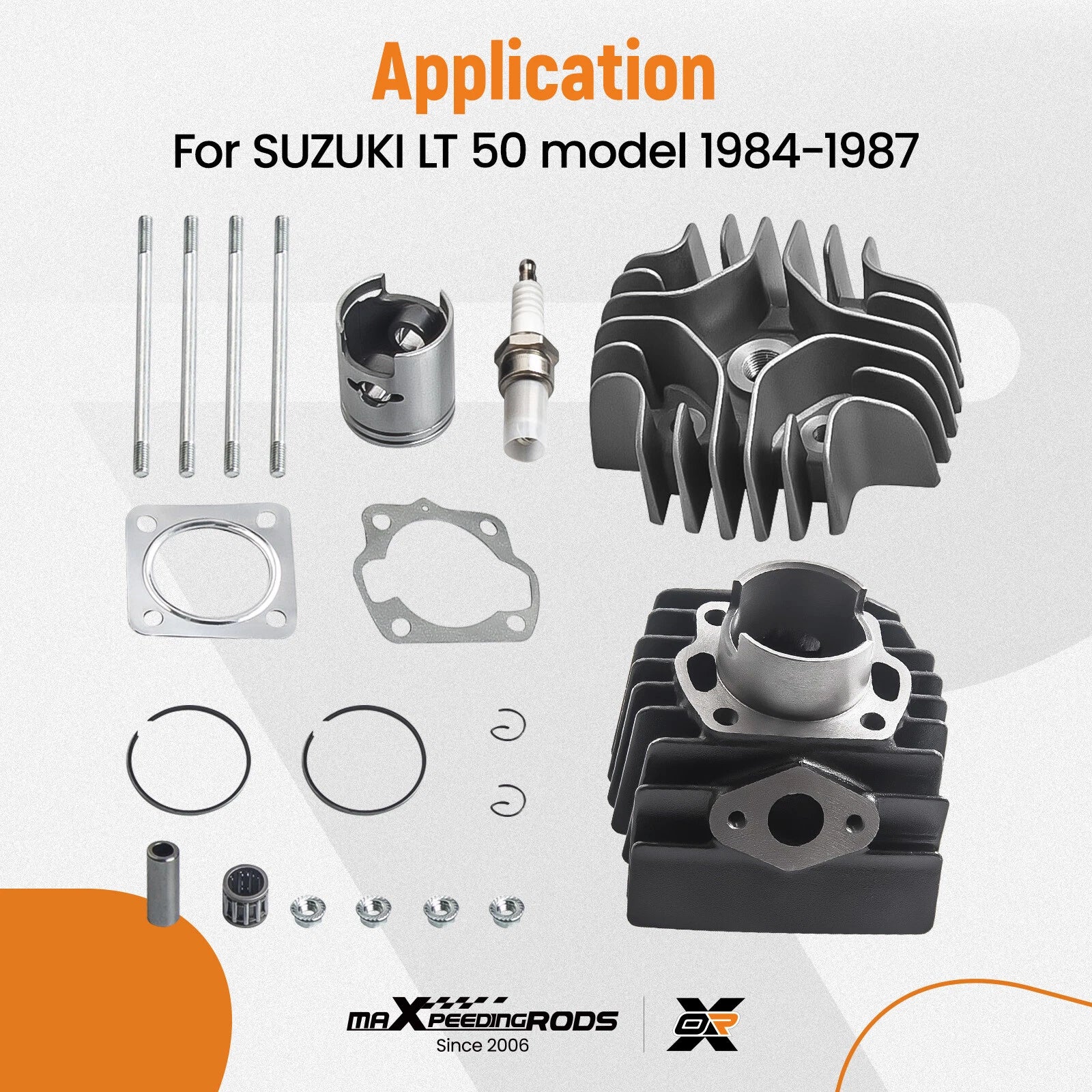 Cylinder Piston Top End Rebuild Kit for Suzuki Quadmaster 50 (2002-2005)