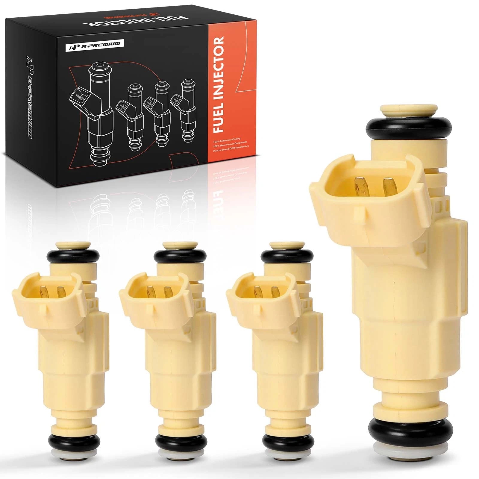 Set of 4 Fuel Injectors for Hyundai Elantra (2001–2007) Santa Fe (2007–2009) Kia Optima