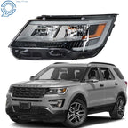 Halogen Headlight for Ford Explorer (2016–2018) with LED DRL Chrome Housing
